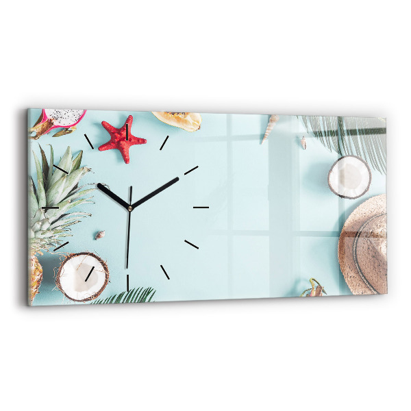 Horizontal wall clock Summer composition
