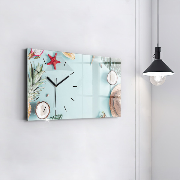 Horizontal wall clock Summer composition