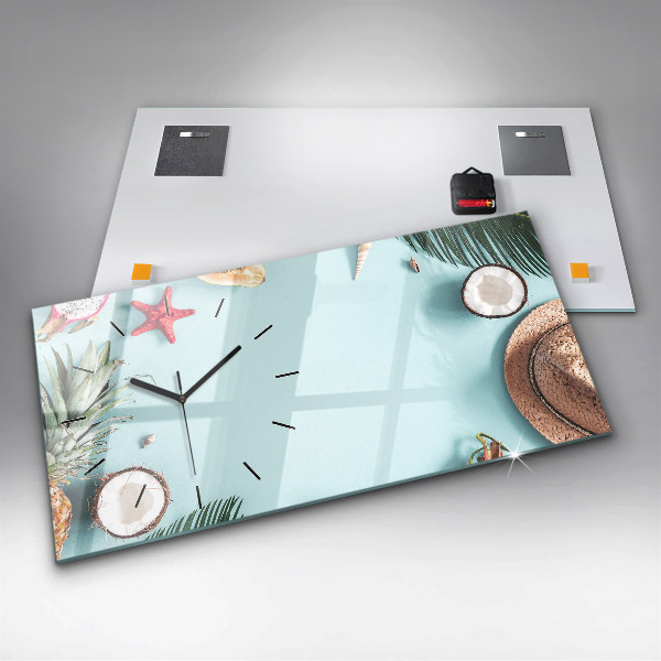 Horizontal wall clock Summer composition