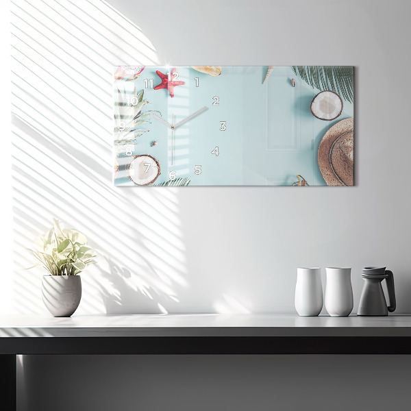 Horizontal wall clock Summer composition