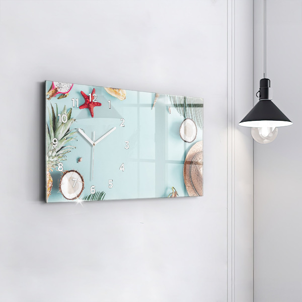 Horizontal wall clock Summer composition