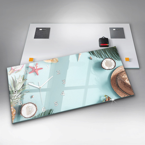 Horizontal wall clock Summer composition
