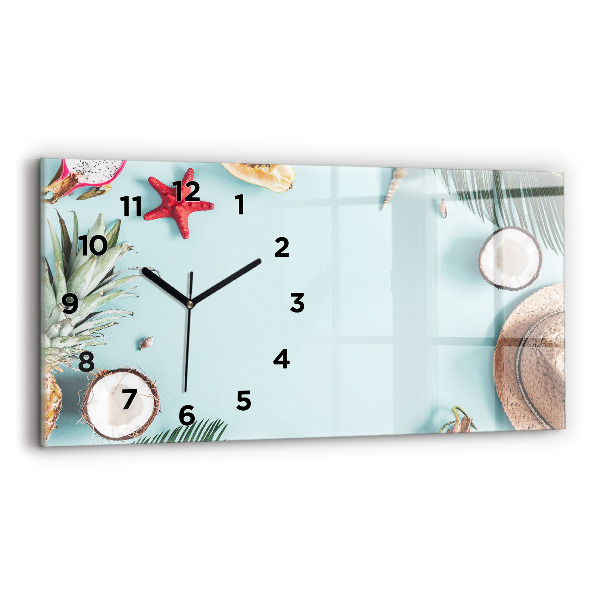 Horizontal wall clock Summer composition