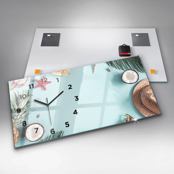 Horizontal wall clock Summer composition