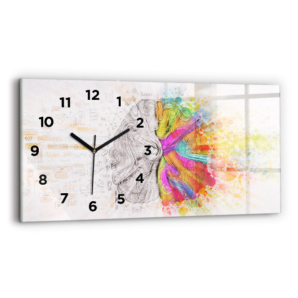 Horizontal wall clock Abstraction brain