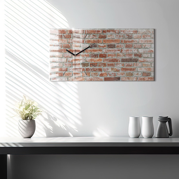 Horizontal wall clock Brick wall