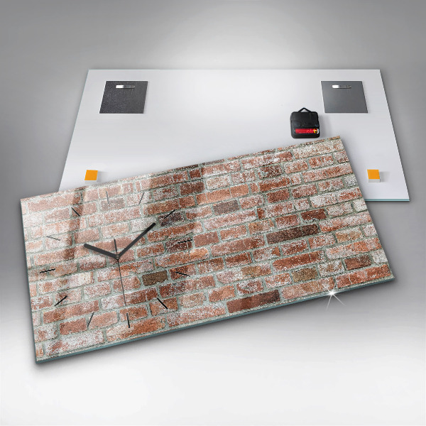Horizontal wall clock Brick wall