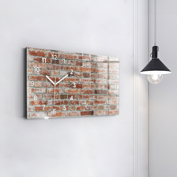 Horizontal wall clock Brick wall