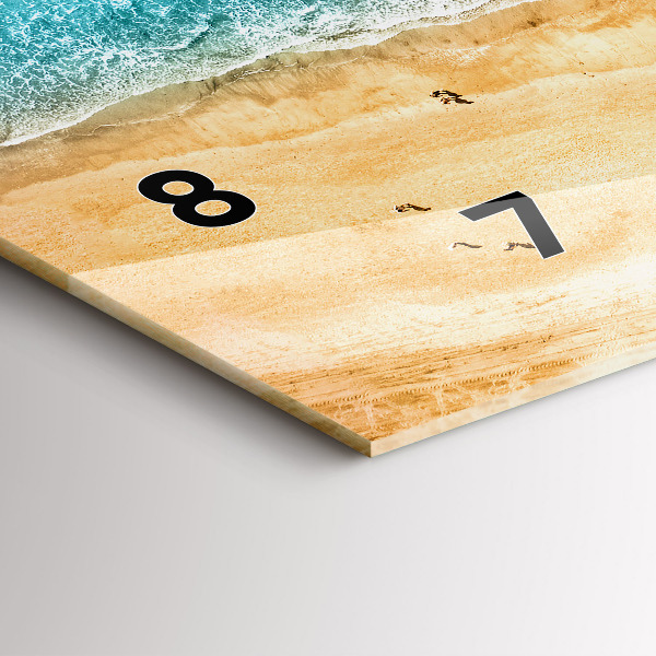 Horizontal wall clock sea beach people