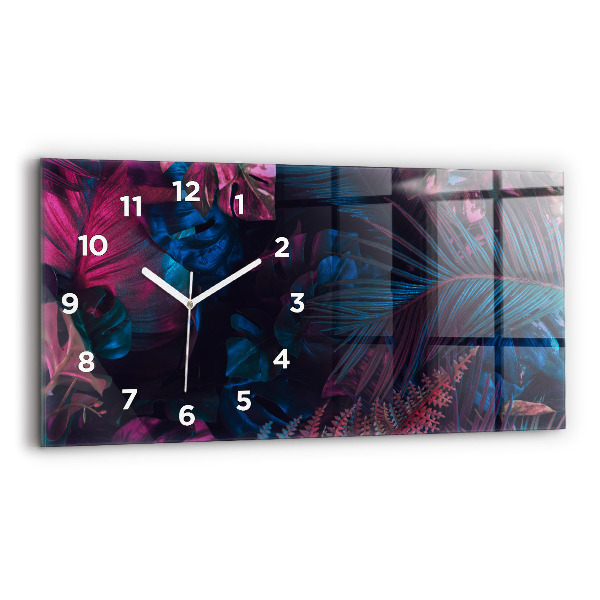Horizontal wall clock Exotic flowers