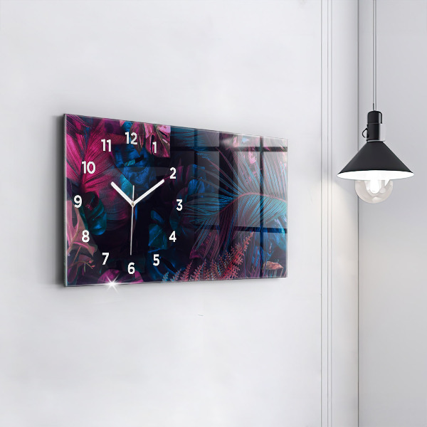 Horizontal wall clock Exotic flowers