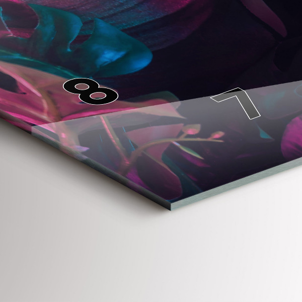 Horizontal wall clock Exotic flowers