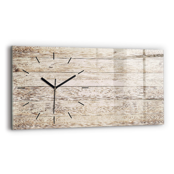 Horizontal wall clock Wooden panels