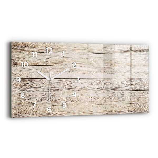 Horizontal wall clock Wooden panels