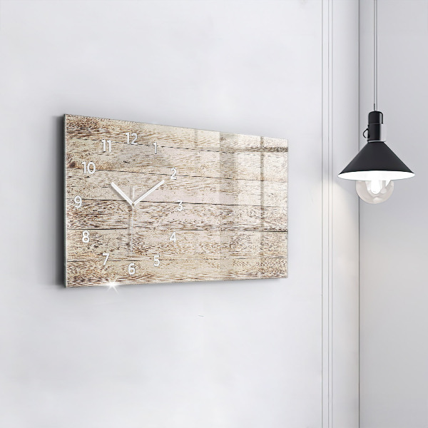 Horizontal wall clock Wooden panels