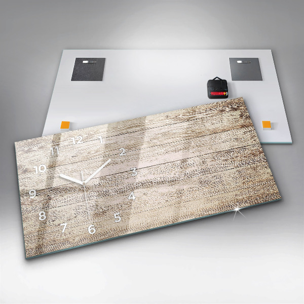Horizontal wall clock Wooden panels