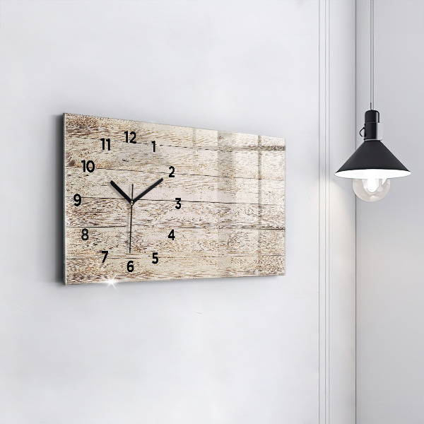 Horizontal wall clock Wooden panels
