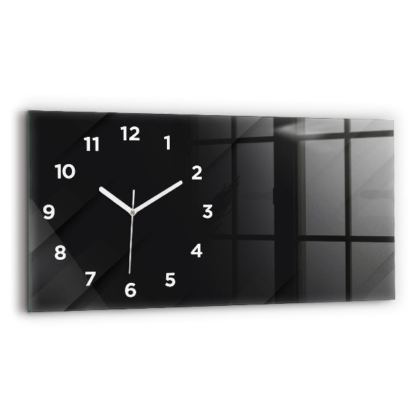 Horizontal wall clock Dark wall pattern