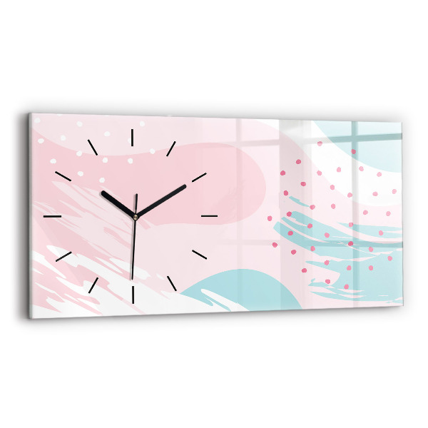Horizontal wall clock Pastel abstraction