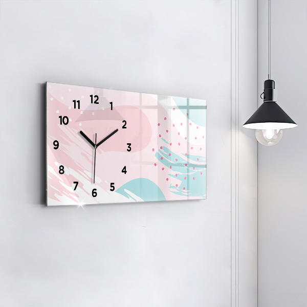Horizontal wall clock Pastel abstraction