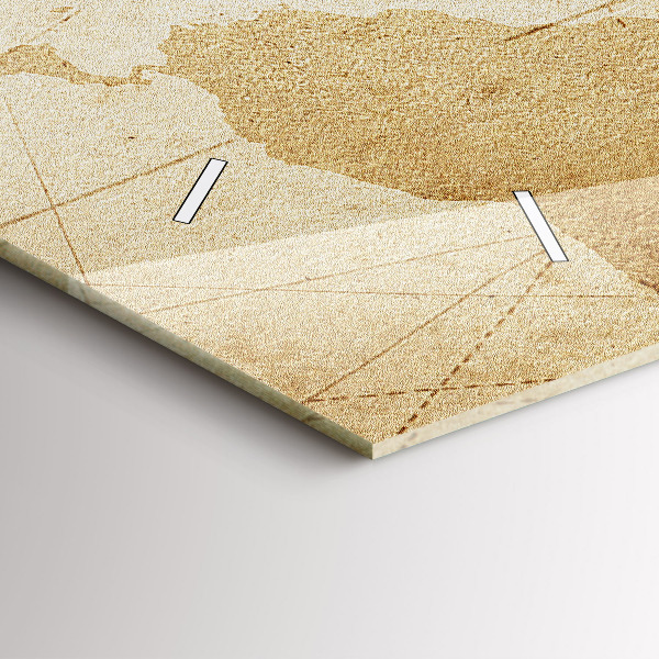 Horizontal wall clock Vintage world map