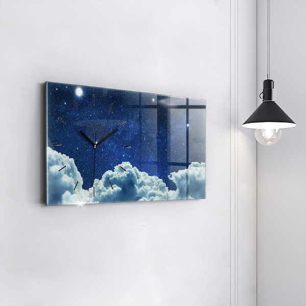 Horizontal wall clock Night sky