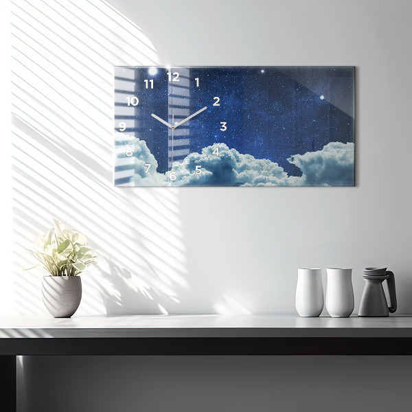 Horizontal wall clock Night sky