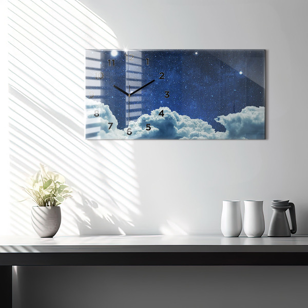 Horizontal wall clock Night sky