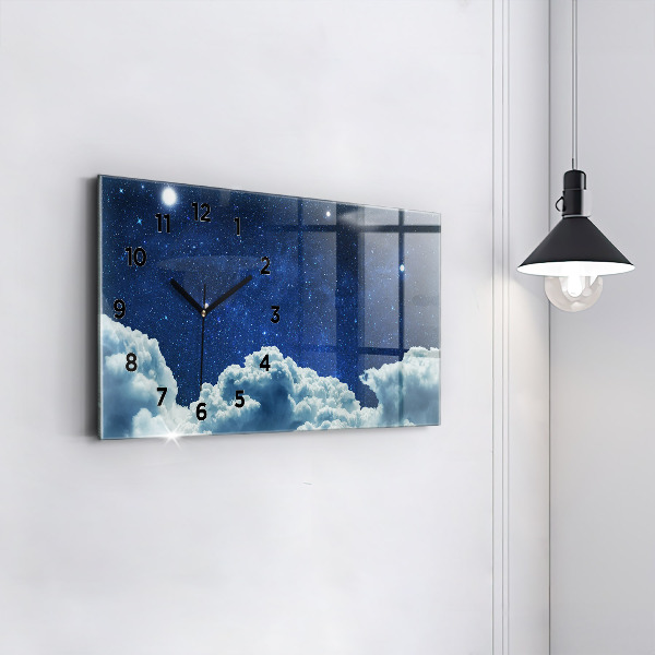 Horizontal wall clock Night sky