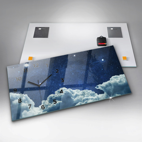 Horizontal wall clock Night sky