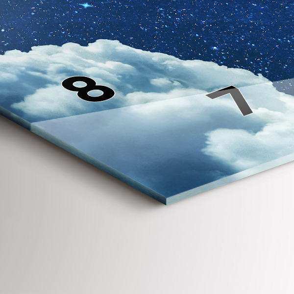 Horizontal wall clock Night sky