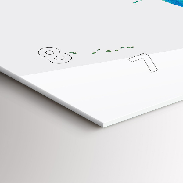 Horizontal wall clock Watercolor map of the world