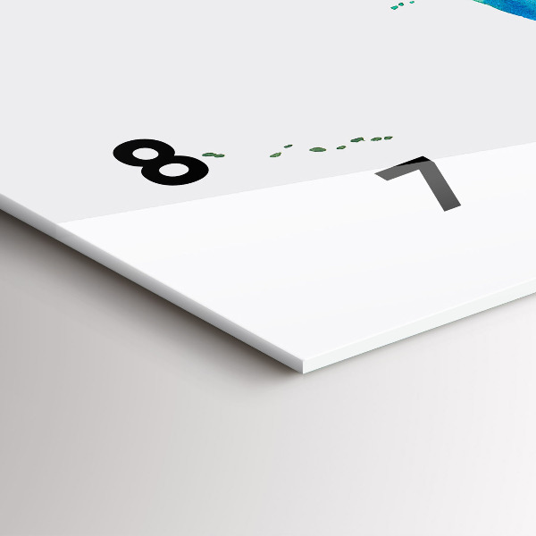 Horizontal wall clock Watercolor map of the world