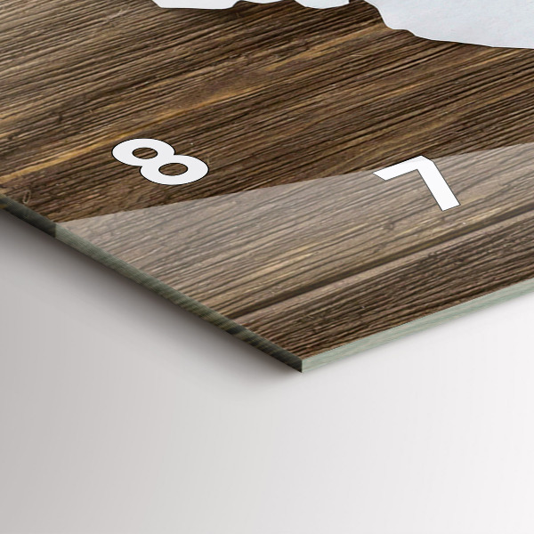 Horizontal wall clock World Map on boards