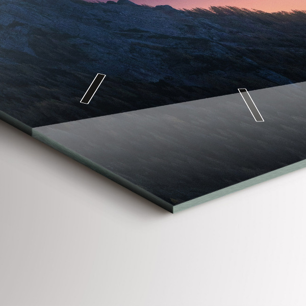 Horizontal wall clock Mountain peaks Landscape