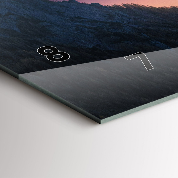 Horizontal wall clock Mountain peaks Landscape