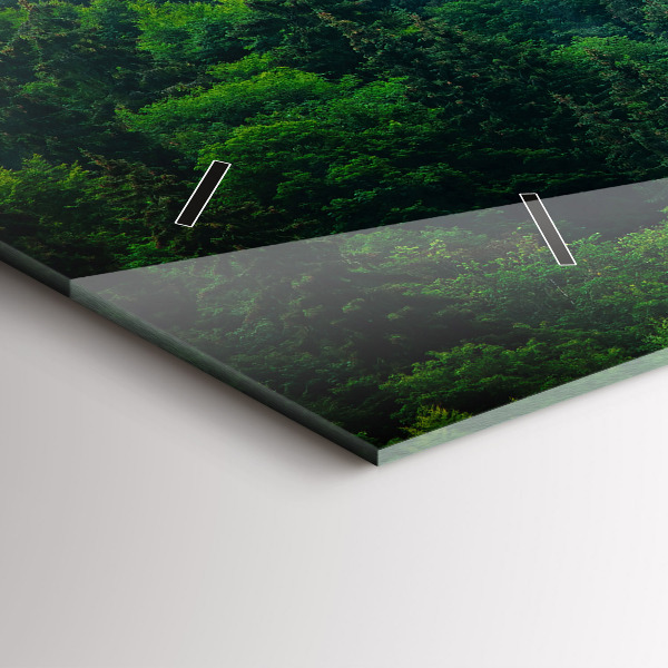 Horizontal wall clock Misty forest