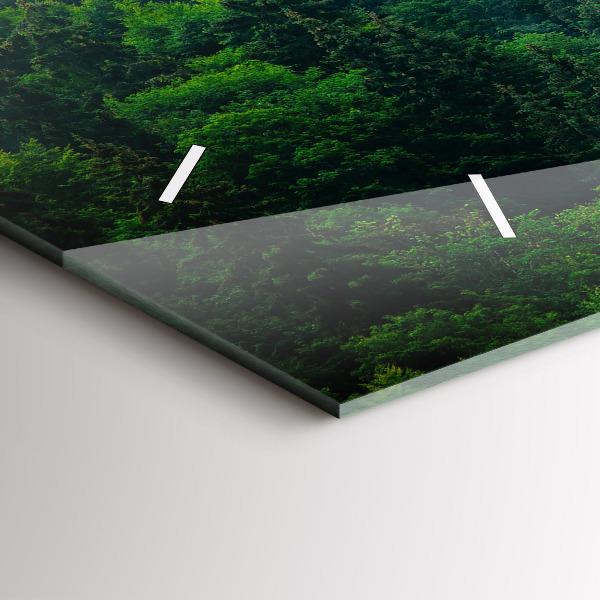 Horizontal wall clock Misty forest