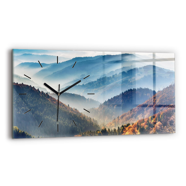 Horizontal wall clock Mountain landscape