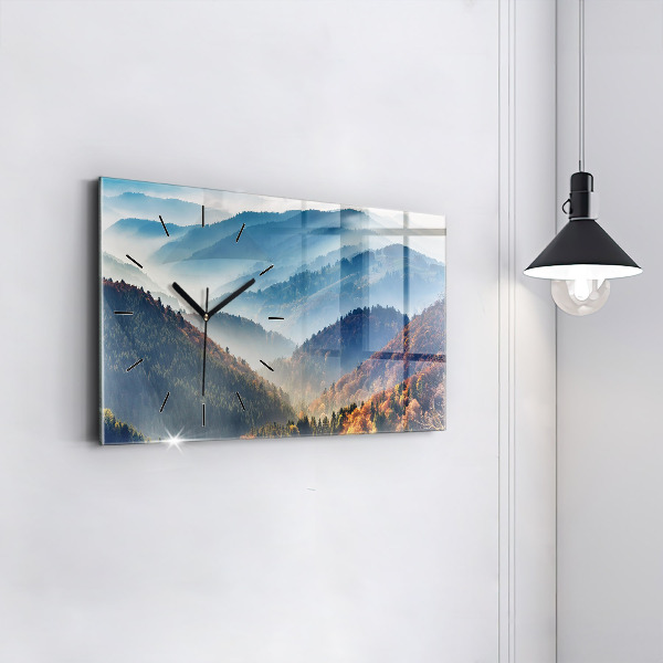 Horizontal wall clock Mountain landscape