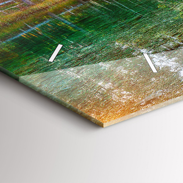 Horizontal wall clock River Mountains Landscape