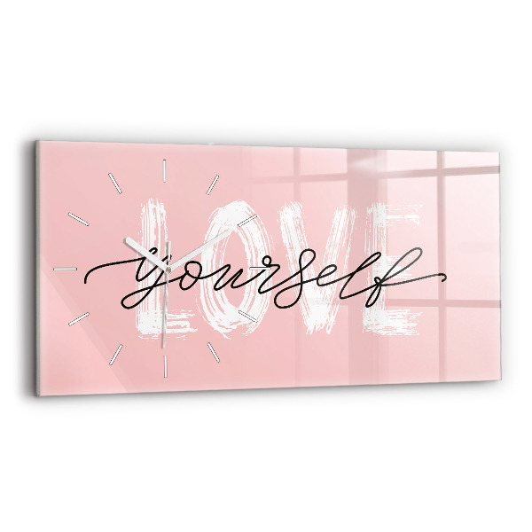 Horizontal wall clock The inscription Love yourself