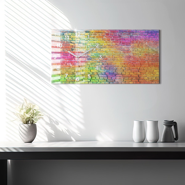 Horizontal wall clock Painted wall