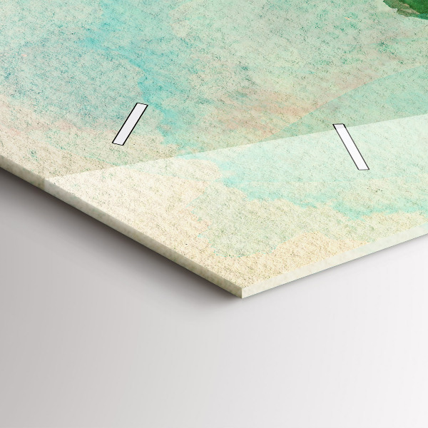 Horizontal wall clock Watercolor world map