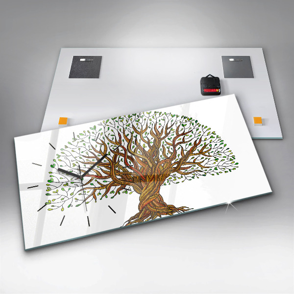 Horizontal wall clock Tree roots