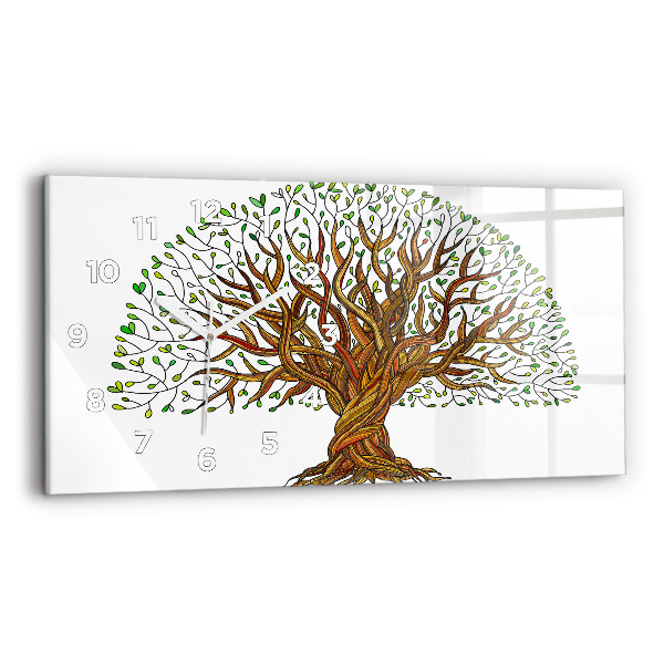 Horizontal wall clock Tree roots