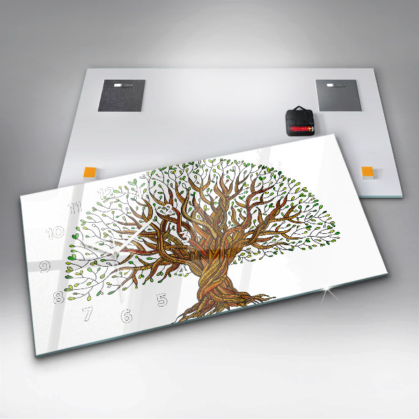 Horizontal wall clock Tree roots