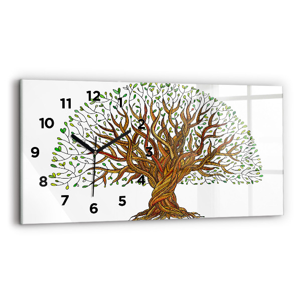 Horizontal wall clock Tree roots