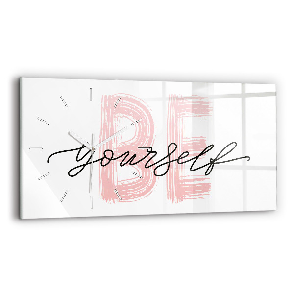 Horizontal wall clock The inscription Be yourself
