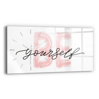 Horizontal wall clock The inscription Be yourself